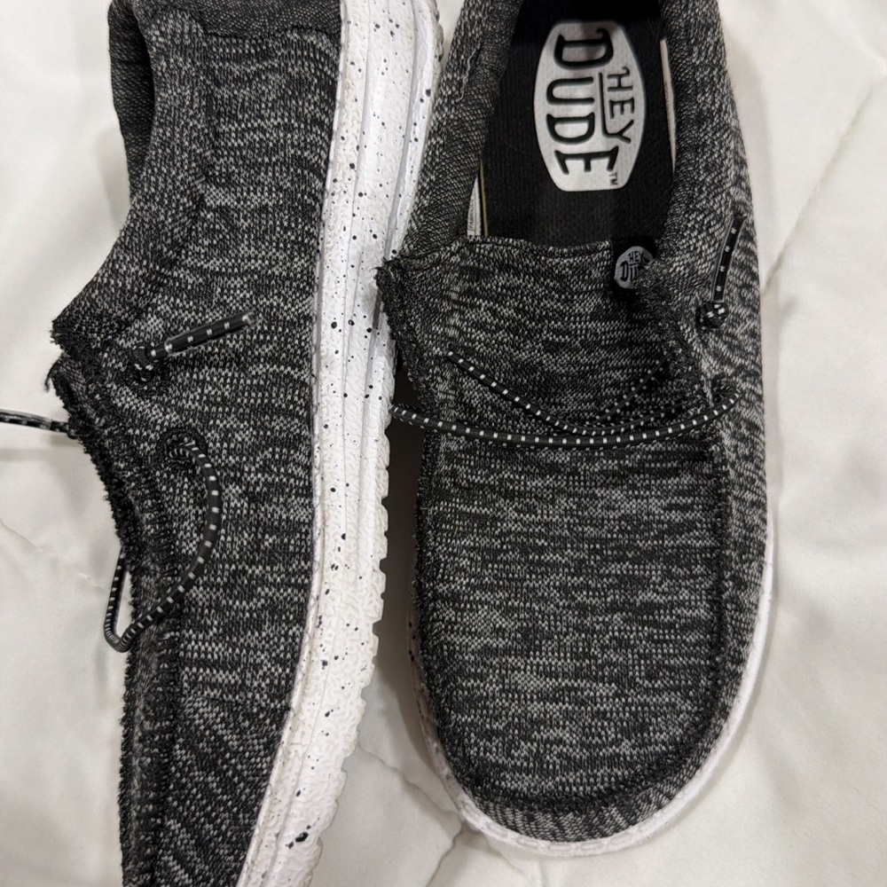 Hey Dude Charcoal Knit Slip-On Shoes